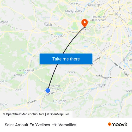 Saint-Arnoult-En-Yvelines to Versailles map