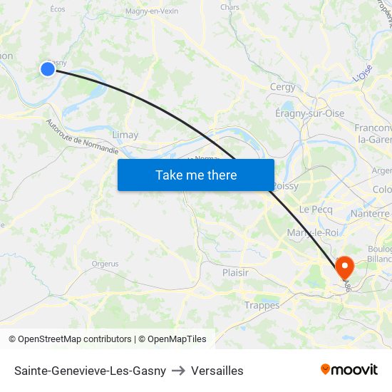 Sainte-Genevieve-Les-Gasny to Versailles map