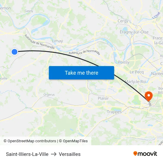 Saint-Illiers-La-Ville to Versailles map