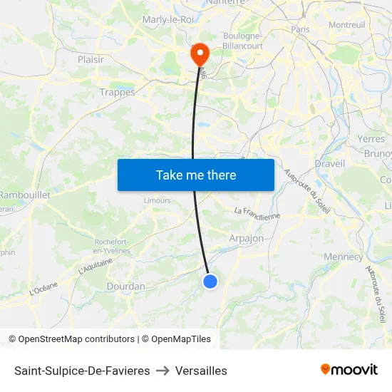 Saint-Sulpice-De-Favieres to Versailles map
