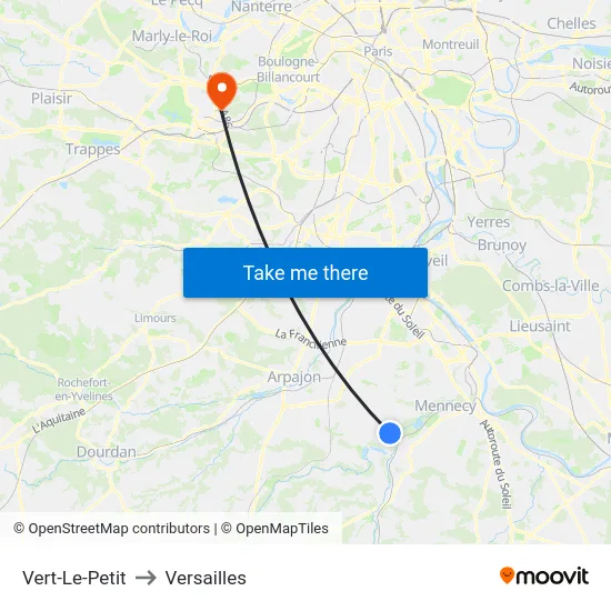 Vert-Le-Petit to Versailles map