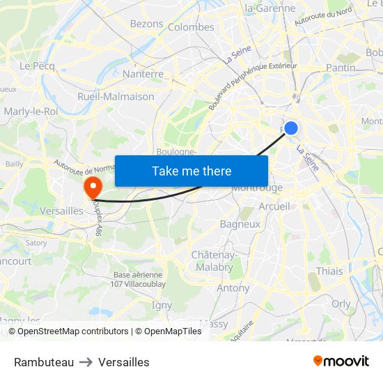Rambuteau to Versailles map