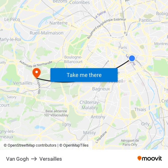 Van Gogh to Versailles map