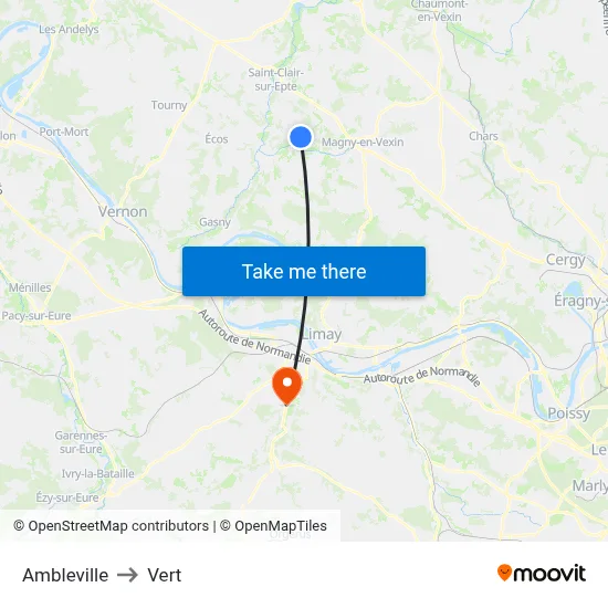Ambleville to Vert map