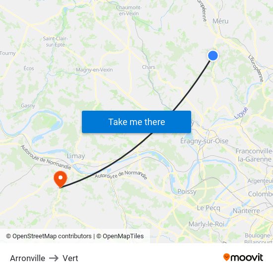 Arronville to Vert map