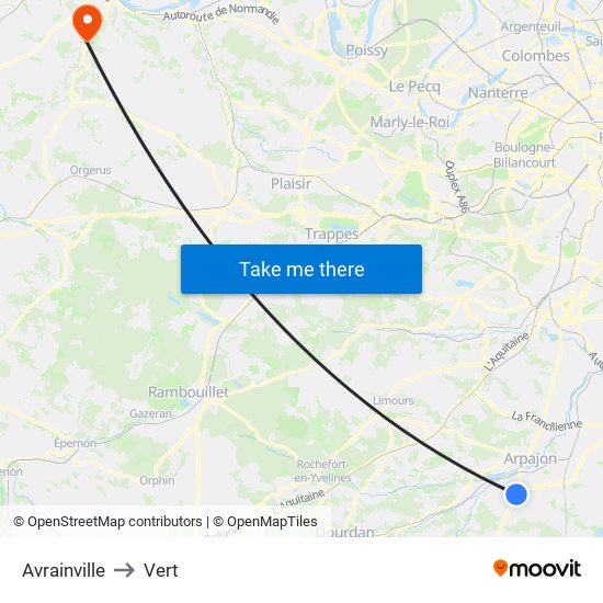 Avrainville to Vert map