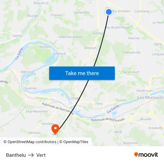 Banthelu to Vert map
