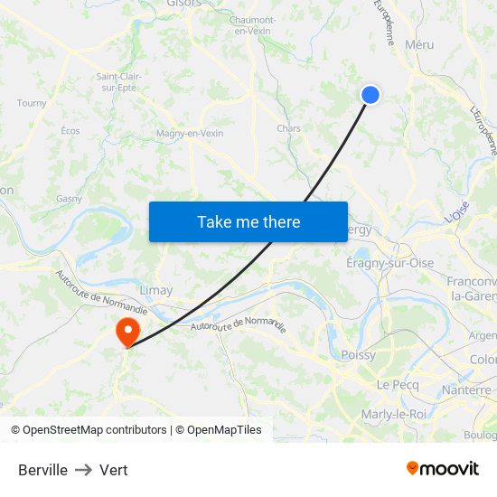 Berville to Vert map