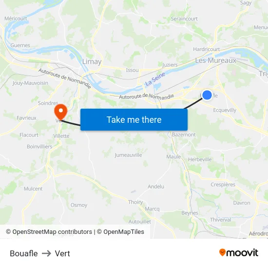 Bouafle to Vert map