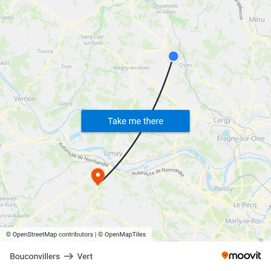 Bouconvillers to Vert map