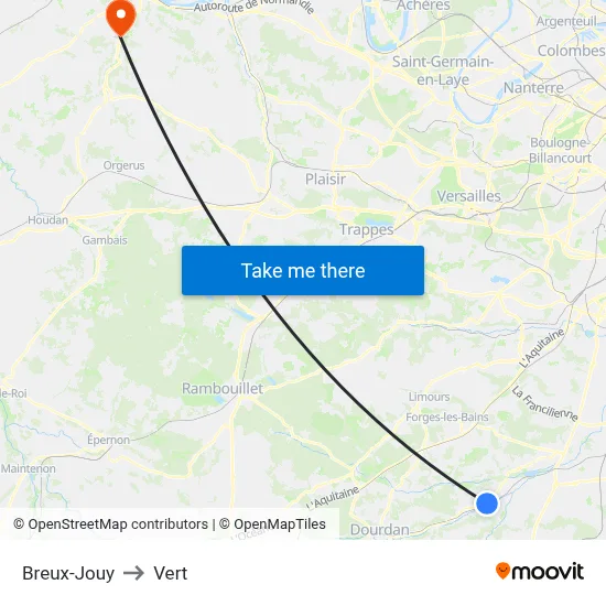 Breux-Jouy to Vert map