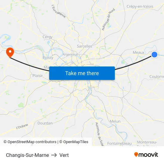 Changis-Sur-Marne to Vert map