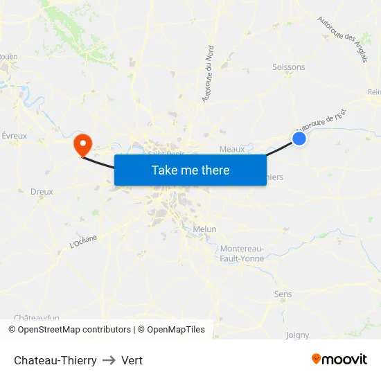Chateau-Thierry to Vert map