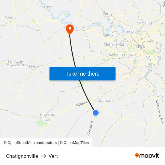 Chatignonville to Vert map