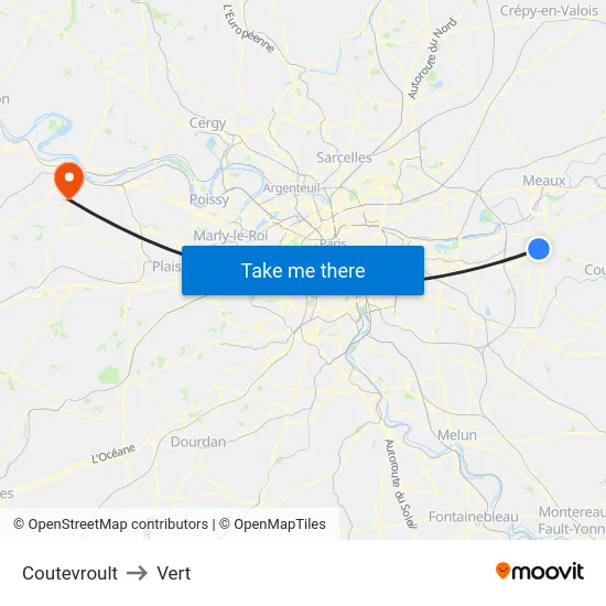 Coutevroult to Vert map