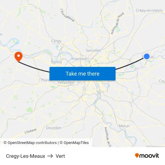 Cregy-Les-Meaux to Vert map