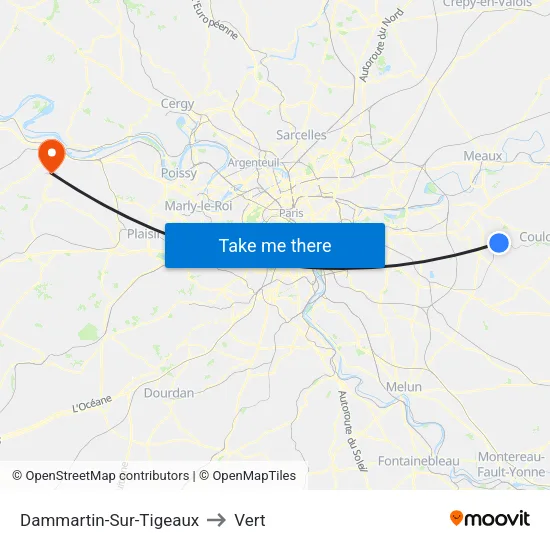 Dammartin-Sur-Tigeaux to Vert map