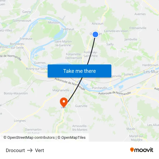 Drocourt to Vert map