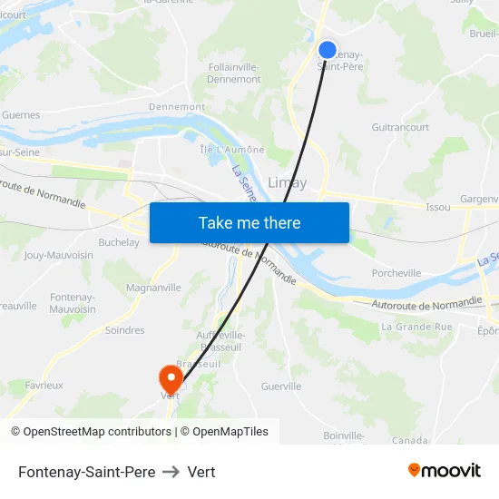 Fontenay-Saint-Pere to Vert map