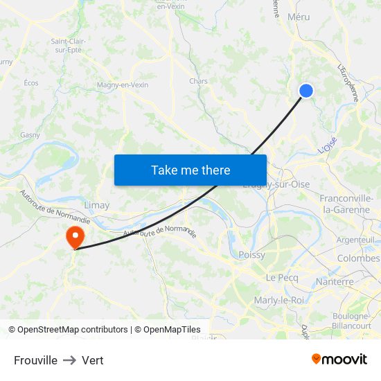 Frouville to Vert map