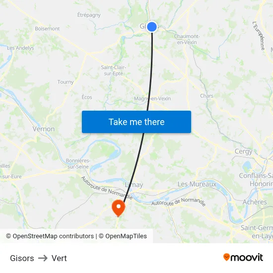 Gisors to Vert map