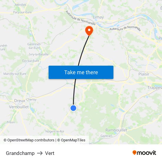Grandchamp to Vert map