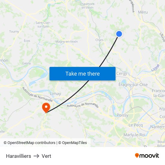 Haravilliers to Vert map