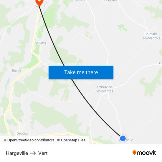 Hargeville to Vert map