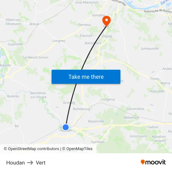 Houdan to Vert map