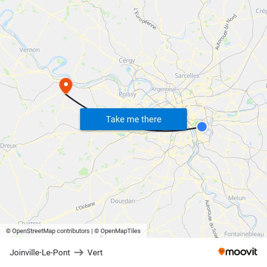 Joinville-Le-Pont to Vert map