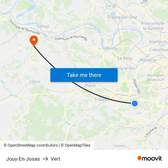 Jouy-En-Josas to Vert map