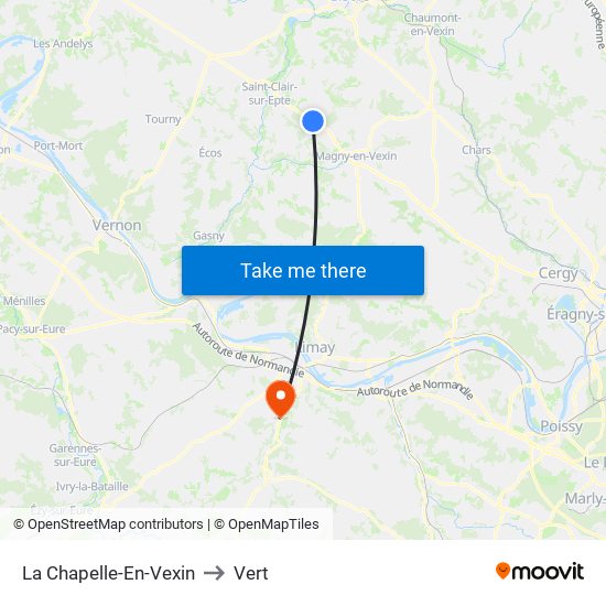La Chapelle-En-Vexin to Vert map