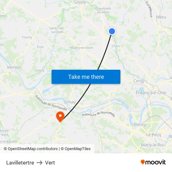 Lavilletertre to Vert map