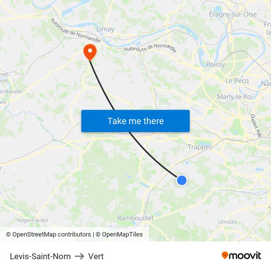 Levis-Saint-Nom to Vert map