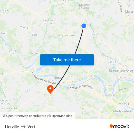 Lierville to Vert map
