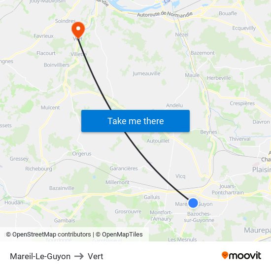 Mareil-Le-Guyon to Vert map