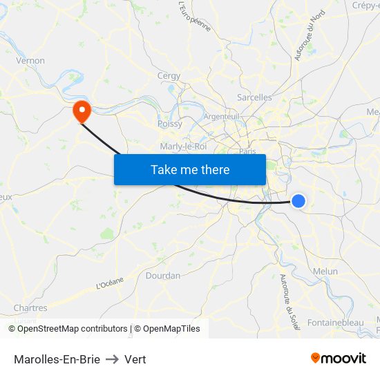 Marolles-En-Brie to Vert map