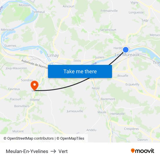Meulan-En-Yvelines to Vert map