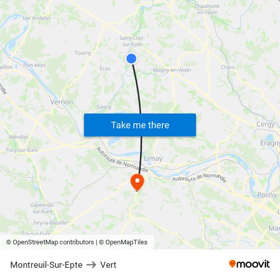 Montreuil-Sur-Epte to Vert map