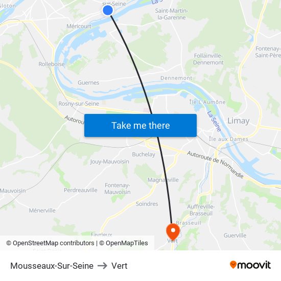 Mousseaux-Sur-Seine to Vert map
