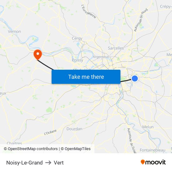 Noisy-Le-Grand to Vert map