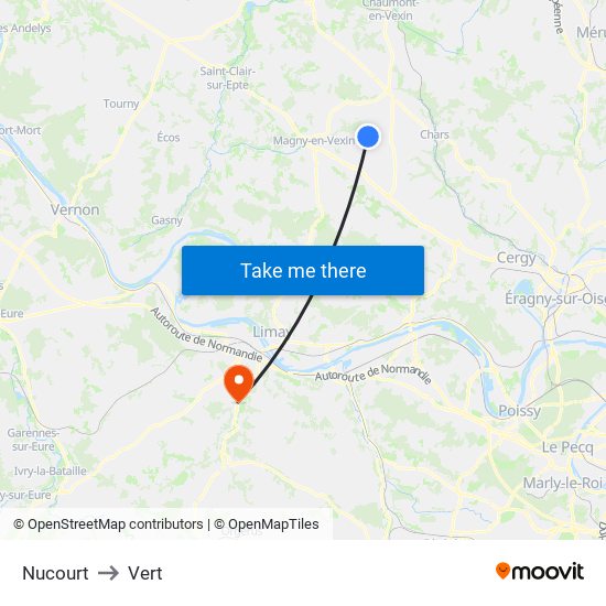 Nucourt to Vert map