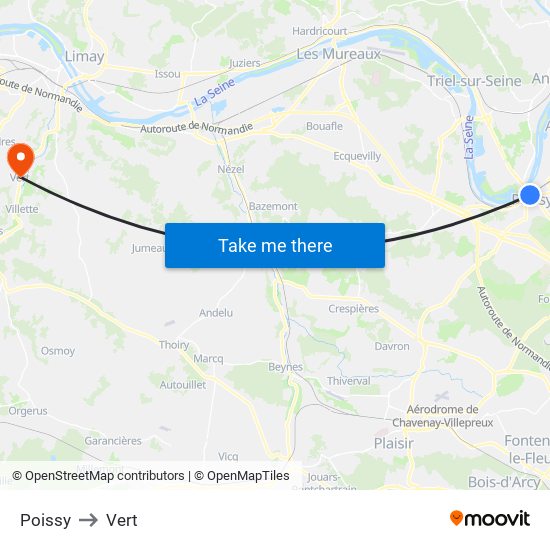 Poissy to Vert map