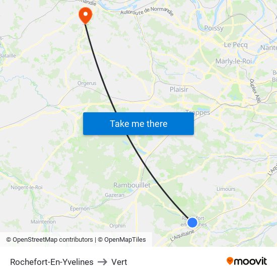 Rochefort-En-Yvelines to Vert map