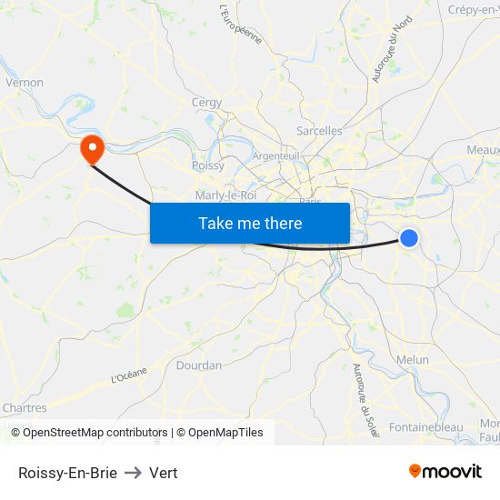 Roissy-En-Brie to Vert map