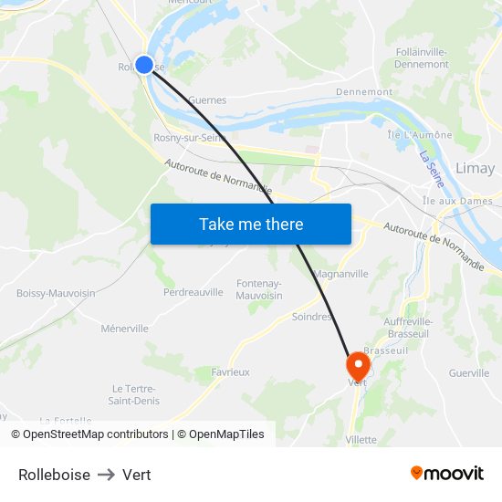 Rolleboise to Vert map