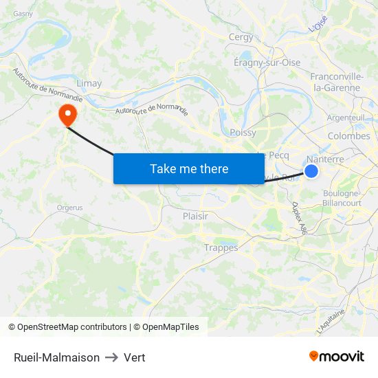 Rueil-Malmaison to Vert map
