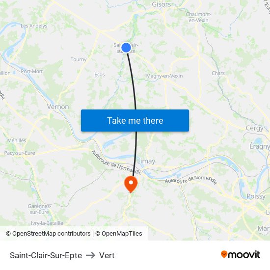 Saint-Clair-Sur-Epte to Vert map