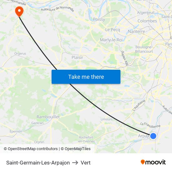 Saint-Germain-Les-Arpajon to Vert map