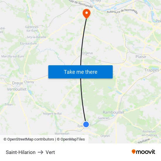 Saint-Hilarion to Vert map
